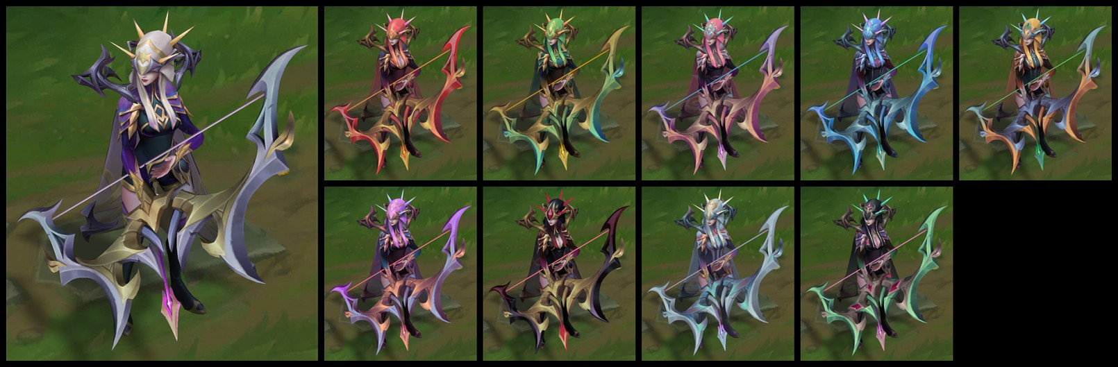 All Golden Chroma Skins Comparison Ashe Riven Katarina Garen