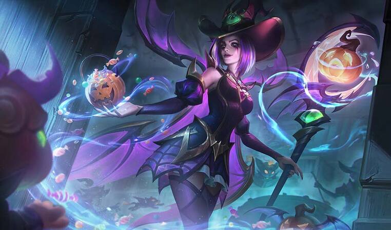 NOVAS SKINS COVEN - CONGREGAÇÃO DAS BRUXAS (Ahri Leblanc Evelynn Ashe  malphite Warwick e malphite) 